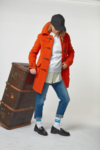 Orange duffle sale coat