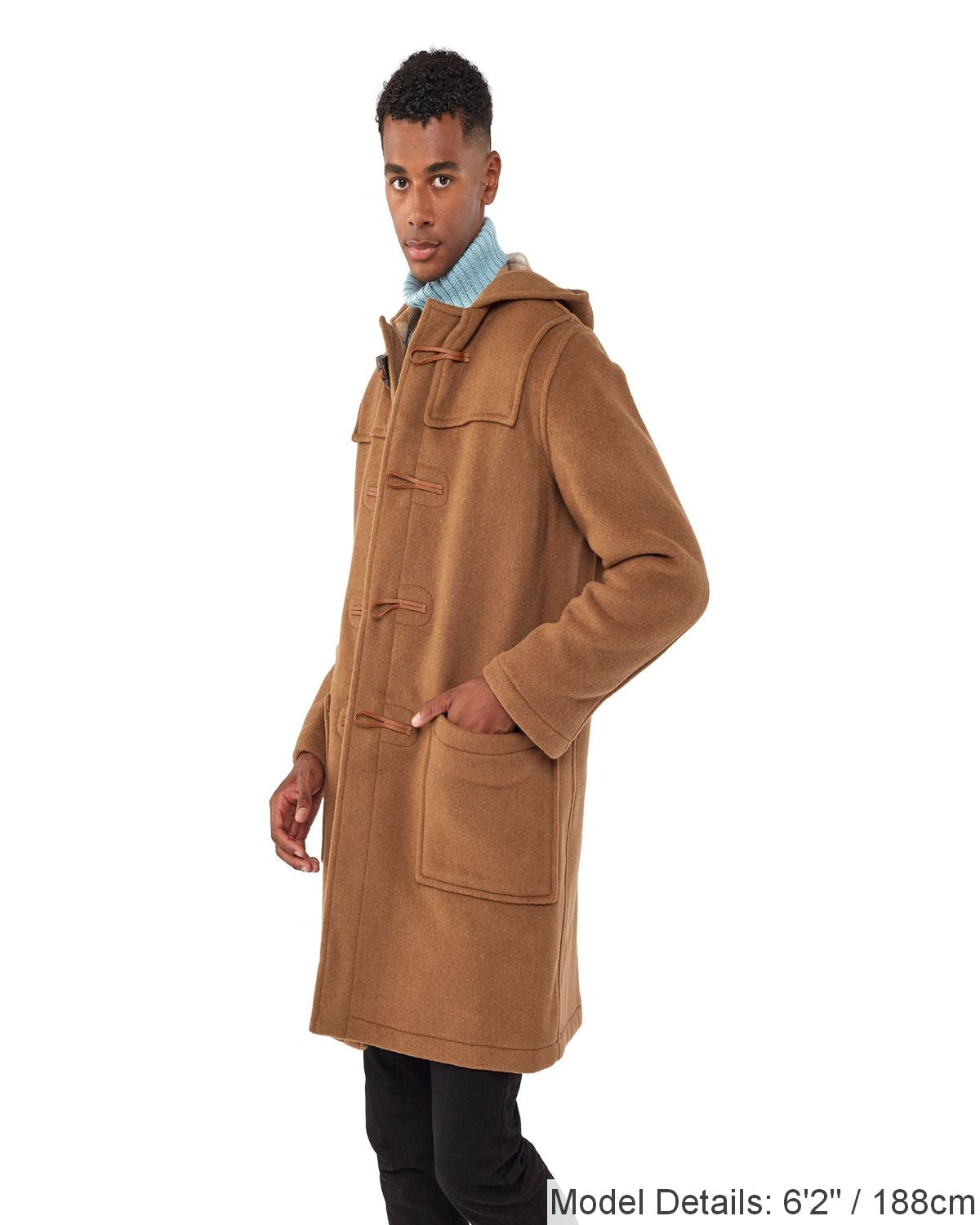 Mens Camel Classic Fit Original And Authentic Duffle Coat With Horn Toggles