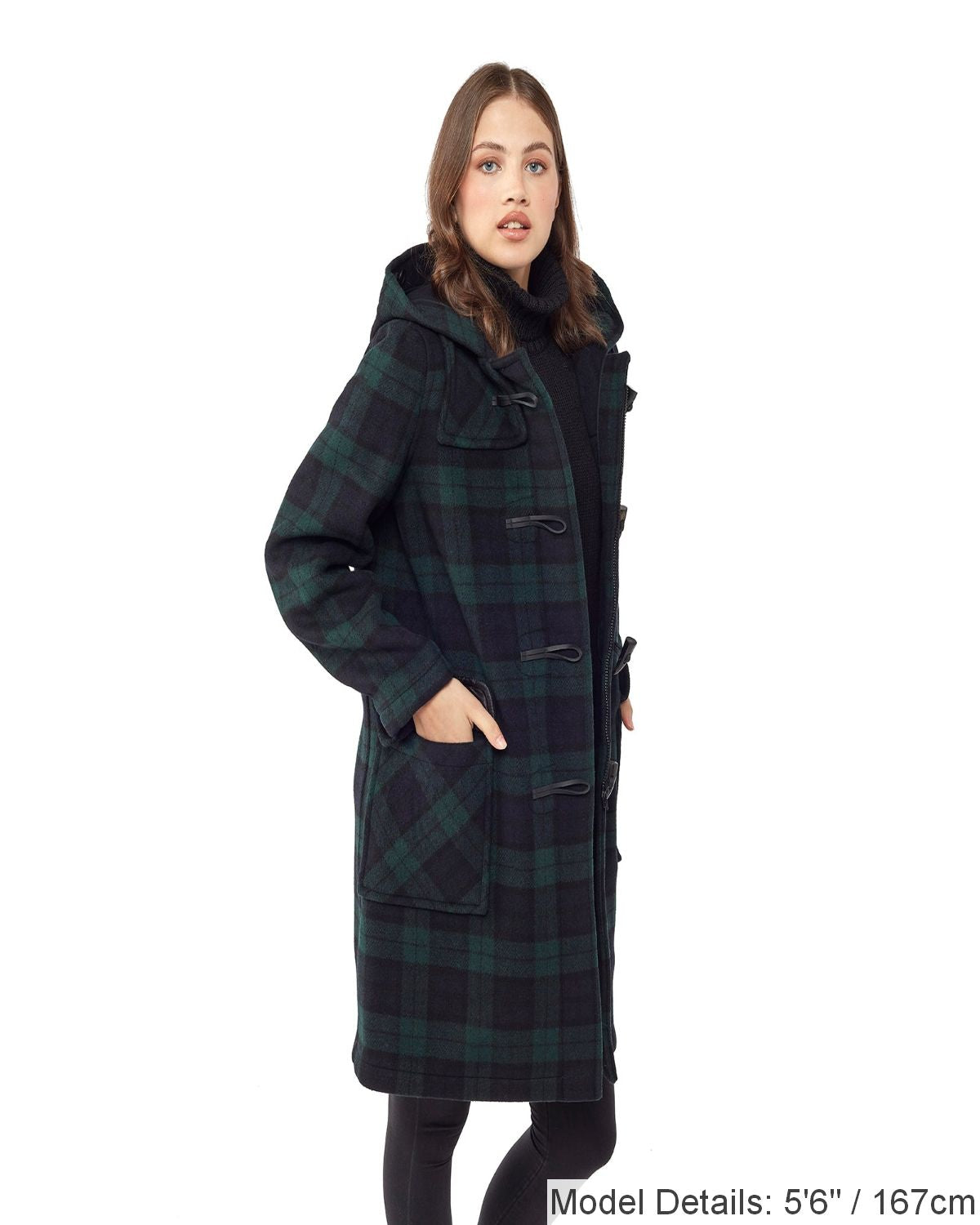 Woman's Blackwatch Original Classic Fit Duffle Coat With Horn Toggles