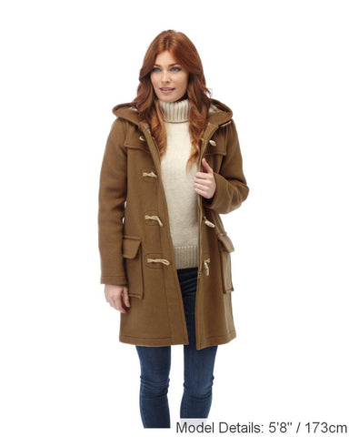 Women's Camel Original Classic Fit Duffle Coat with Wooden Toggles