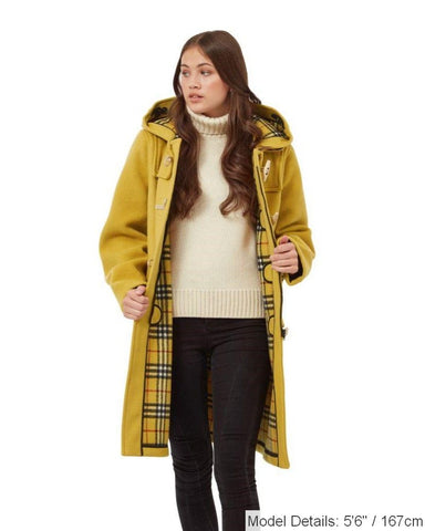 Women's Mustard Original Classic Fit Duffle Coat with Wooden Toggles