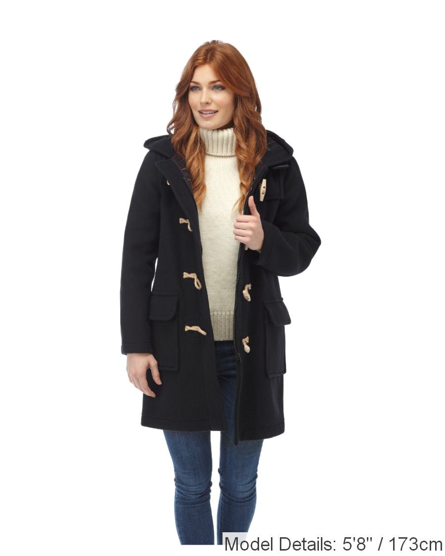 Women's Navy Original Classic Fit Duffle Coat with Wooden Toggles