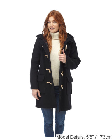 Women's Navy Original Classic Fit Duffle Coat with Wooden Toggles