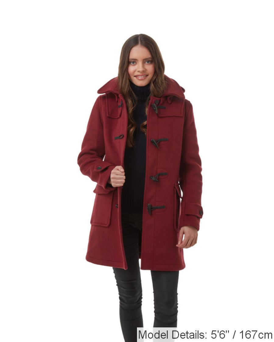 Women's London Classic Fit Duffle Coat - Burgundy