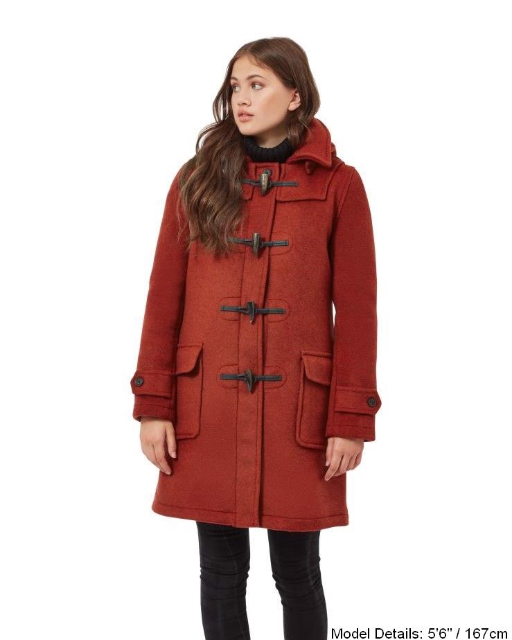 Women's London Classic Fit Duffle Coat - Burnt Orange