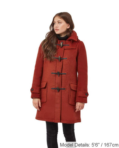 Women's London Classic Fit Duffle Coat - Burnt Orange