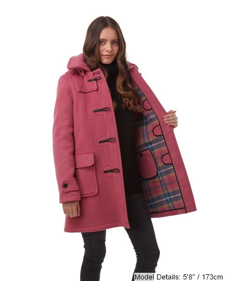 Women's Pink London Classic Fit Duffle With Horn Toggles