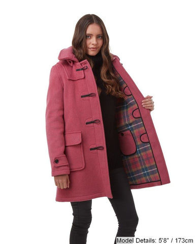 Women's Pink London Classic Fit Duffle With Horn Toggles