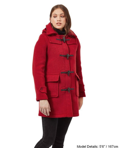 Women's London Classic Fit Duffle Coat - Red