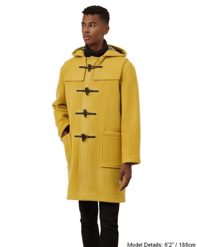 Mens Mustard Classic Fit Original And Authentic Duffle Coat With Horn Toggles