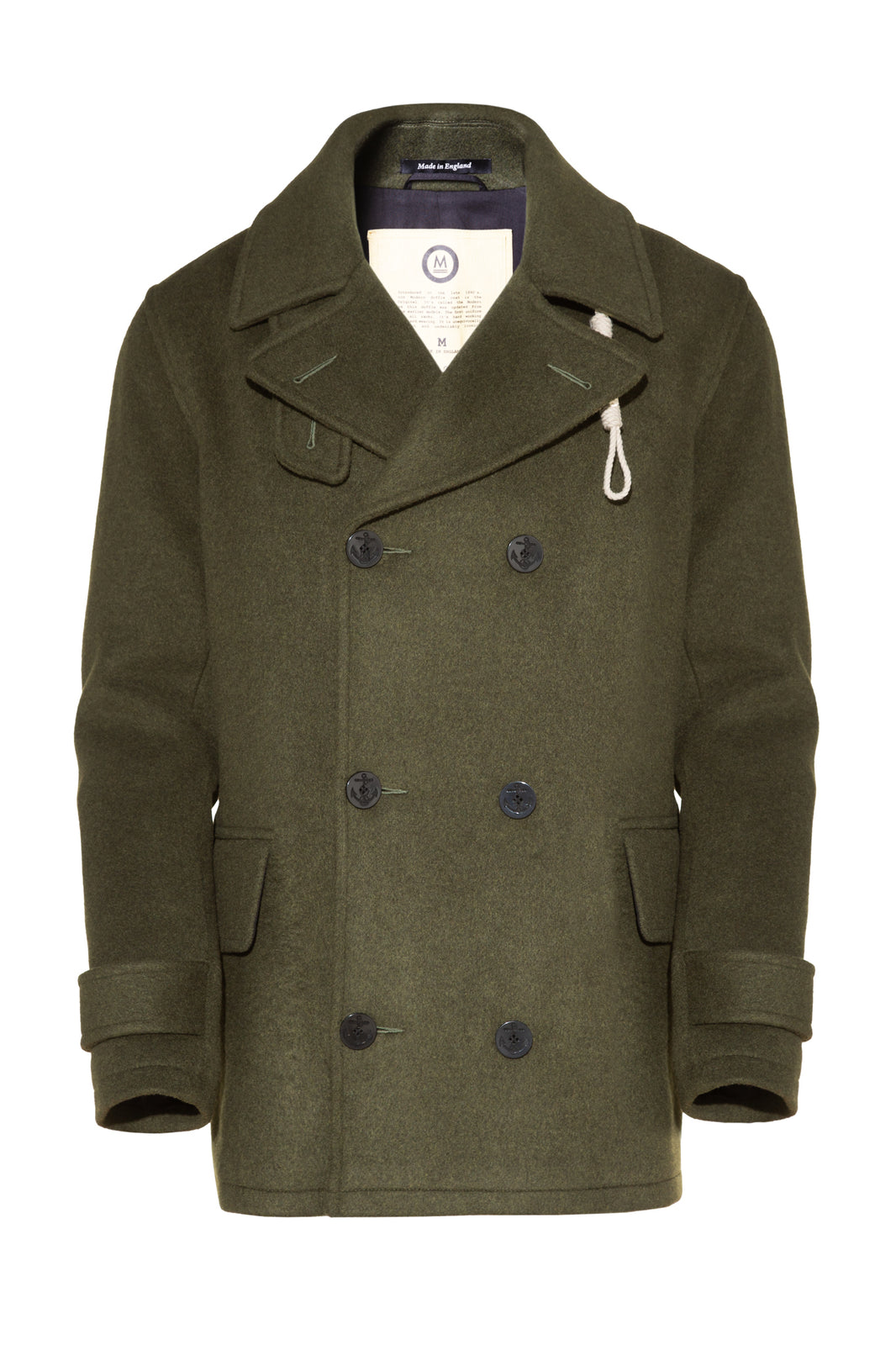 Men's Teddy Pea Coat - Olive | Original Montgomery - USA